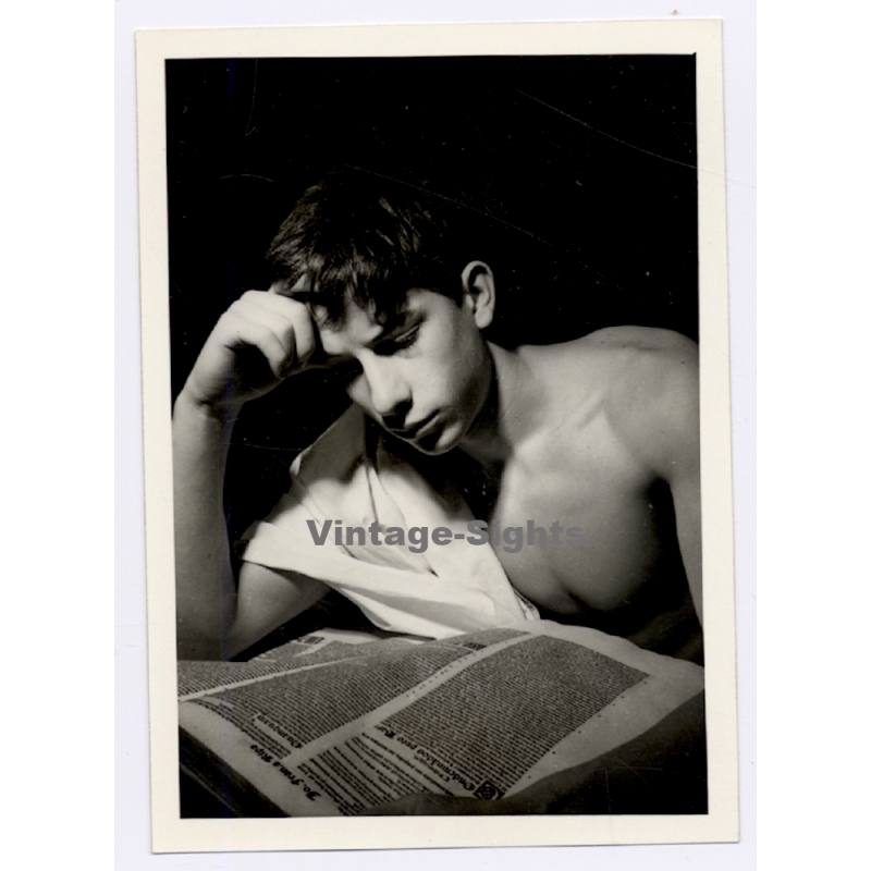 Handsome Topless Young Man in Toga*7 / Gay INT (Vintage Photo 1960s)