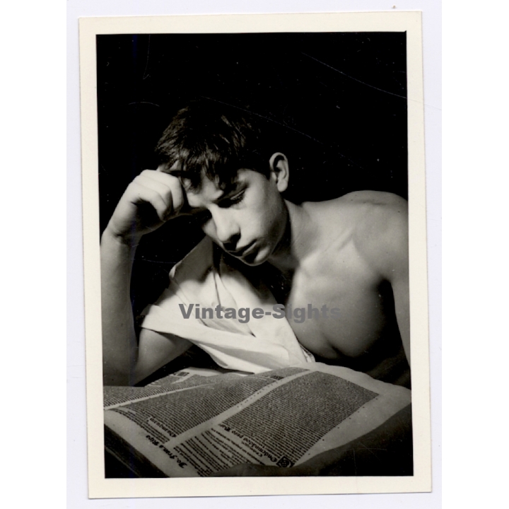 Handsome Topless Young Man in Toga*7 / Gay INT (Vintage Photo 1960s)