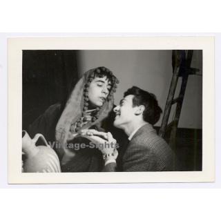 2 Men Playing Hetero Couple*2 - Crossdressing / Gay INT (Vintage Photo 1960s)