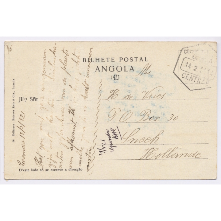 Luanda / Angola: Canonheira D.Luiz - Steamship (Vintage PC 1921)