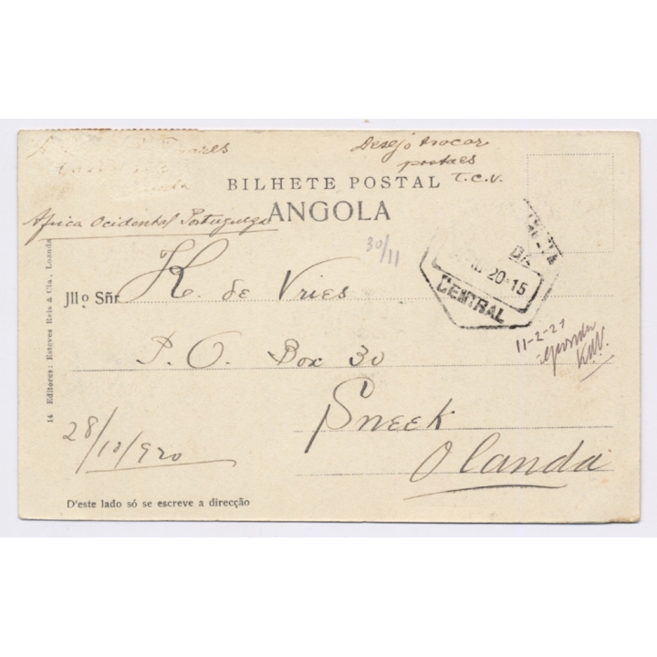 Angola: Uma Vista Sobre Cabinda - Congo Portuguez (Vintage PC 1920)