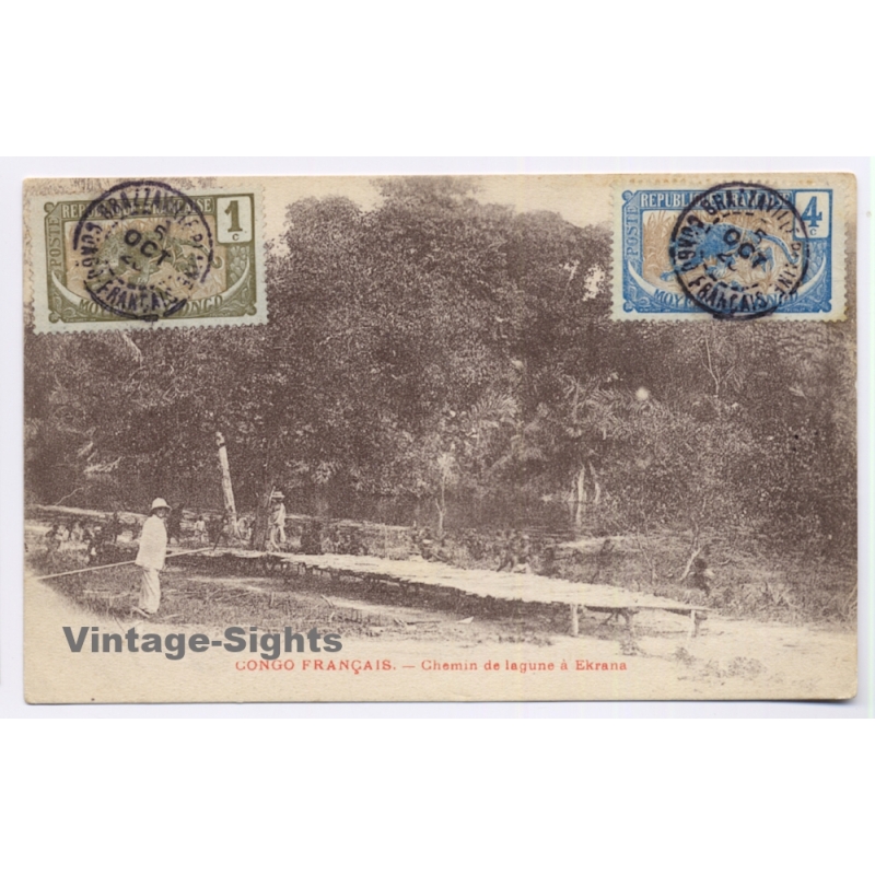 Congo Francaise: Chemin de Lagune à Ekrana (Vintage PC 1920)