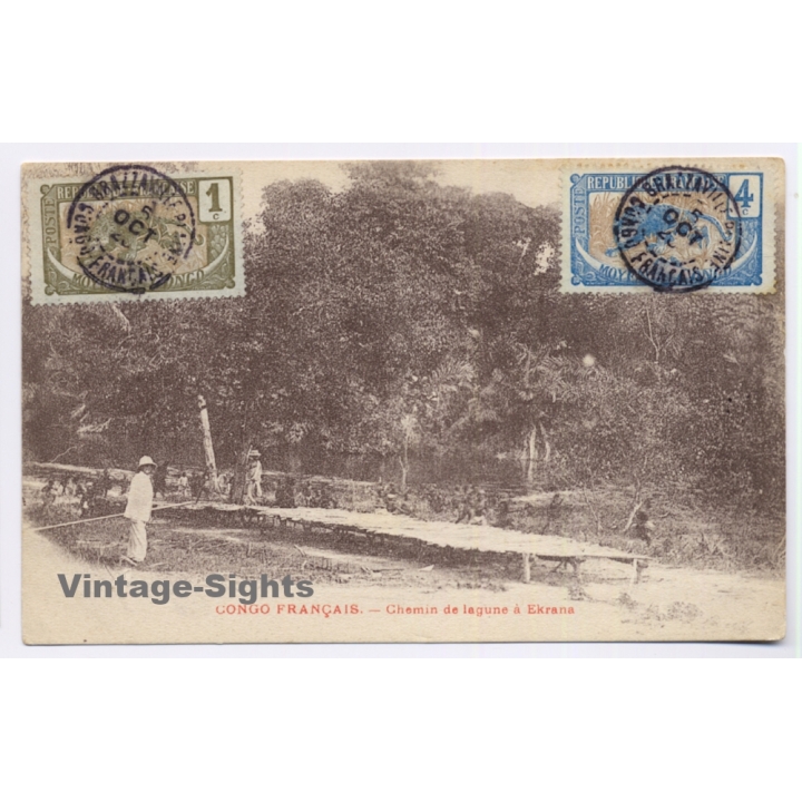 Congo Francaise: Chemin de Lagune à Ekrana (Vintage PC 1920)