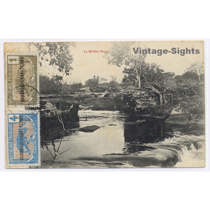 Congo Francaise: La Rivière Doua (Vintage PC 1921)