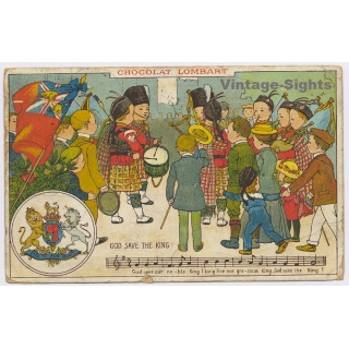 Chocolat Lombart: God Save The King / Coat Of Arms (Vintage PC 1912)
