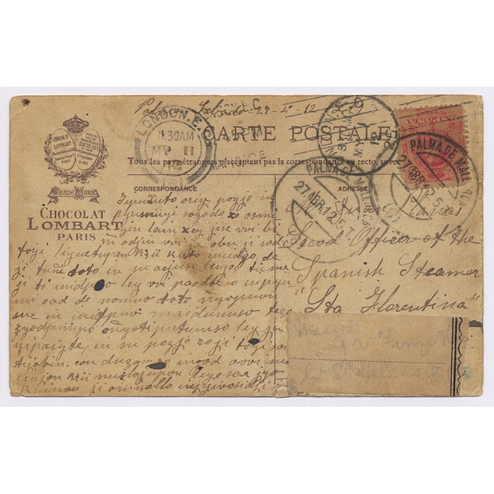 Chocolat Lombart: God Save The King / Coat Of Arms (Vintage PC 1912)