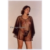Erotic Study: Busty Brunette Semi Nude In Transparent Lingerie (Vintage Photo GDR 1980s)