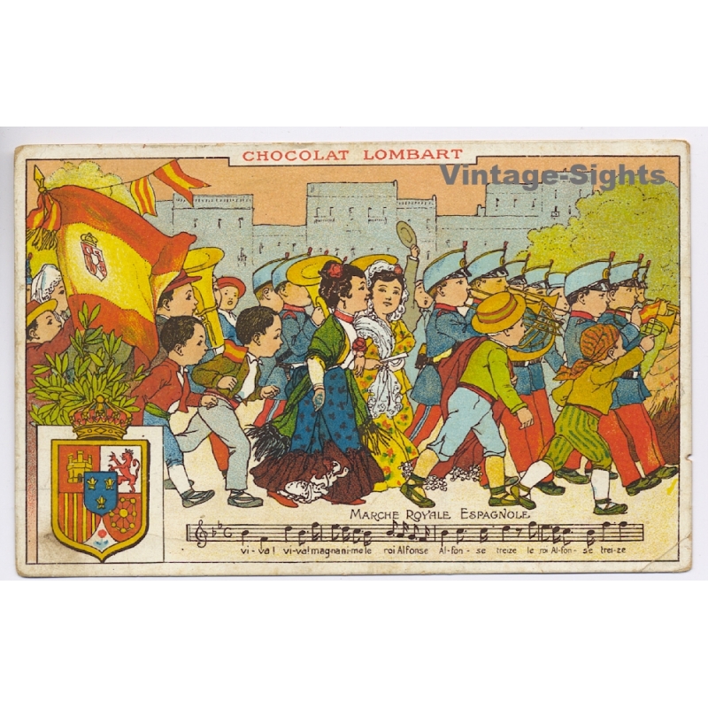 Chocolat Lombart: Marche Royale Espagnole / Coat Of Arms (Vintage PC 1912)