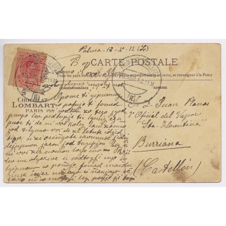 Chocolat Lombart: Marche Royale Espagnole / Coat Of Arms (Vintage PC 1912)