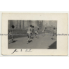Junin / Peru: Group Of Pupils Play Ball In Schoolyard (Vintage RPPC 1921)