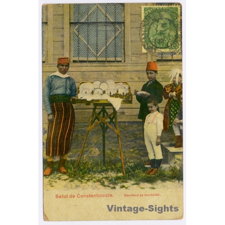 Constantinople - Istanbul / Turkey: Marchand de Mouhalébi (Vintage PC 1914)