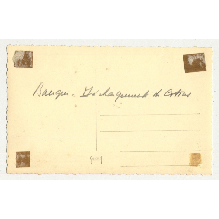 Bangu / Congo: Unloading Cotton From Boat (Vintage RPPC B/W Gevaert ~1930s)