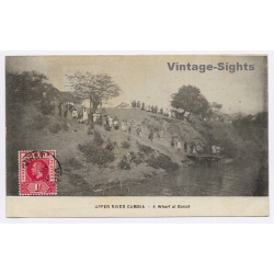 Gambia: Upper River - A Wharf at Bassé (Vintage PC 1921)
