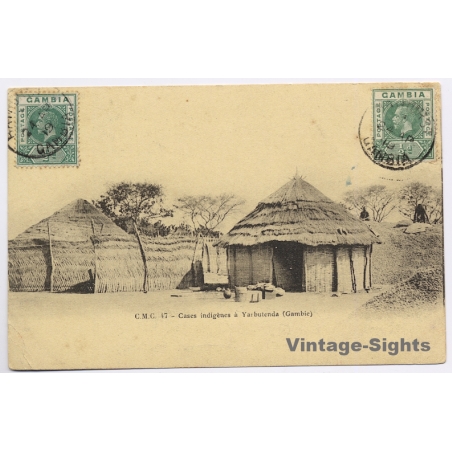 Gambia: Cases Indigènes à Yarbutenda (Vintage PC 1919)