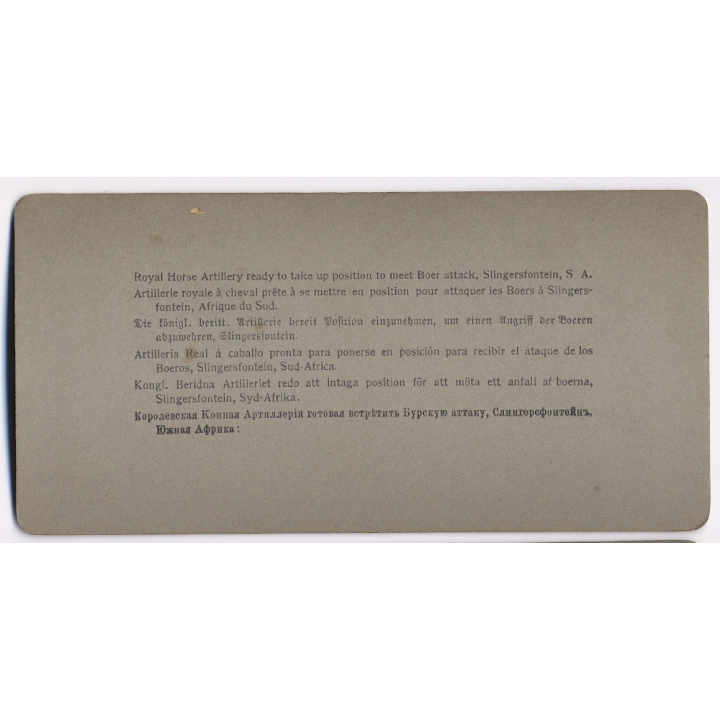 Boer War / South Africa: Royal Horse Artillery Ready To Attack (Vintage Stereoscopic Photo 1900s)