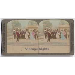 Indian Prince Doing Homage To His Sovereign Queen / King Edward VII (Vintage Stereoscopic Photo 1902)