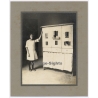 Great Take Of Little Girl Besides Her Huge Dollhouse (Large Vintage Photo 1910s/1920s)