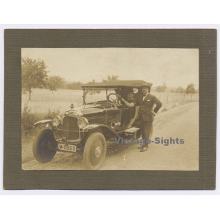 Proud Couple With Their Citroën 5 CV / Oldtimer (Vintage Photo ~1920s)