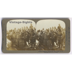 2nd Anglo Boer War / South Africa: British Soldiers At Improvised Bar (Vintage Stereoscopic Photo 1900)