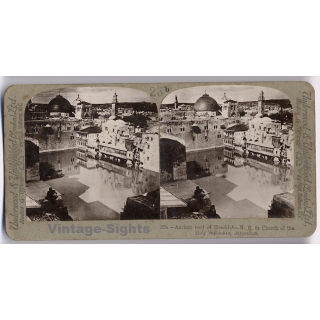 Jerusalem / Palestine: Ancient Pool Of Hezekiah (Vintage Stereoscopic Photo ~1905)