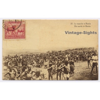 Belgian Congo: The Market Of Bunia / Indigenous - Ethnic (Vintage PC 1929)