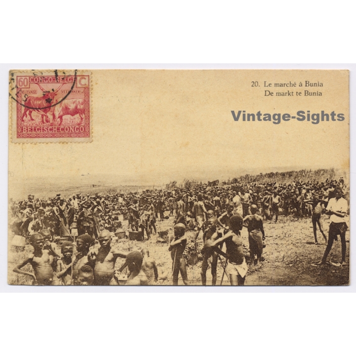 Belgian Congo: The Market Of Bunia / Indigenous - Ethnic (Vintage PC 1929)