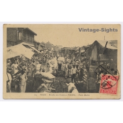 Peking / China: Marché aux Fruits / PRUNIAU - RARE STAMPS (Vintage PC 1919)