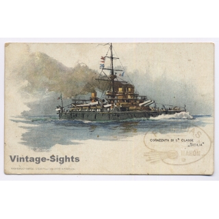 Battleship: Corrazata Di. 1 Classe 'Sicilia' (Vintage PC 1900s)
