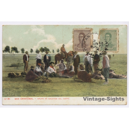 San Cristóbal / Argentina: Grupo de Gauchos del Campo (Vintage PC ~1900s)