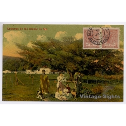 Rio Grande do Sul / Brazil: Natives in Traditional Costumes (Vintage PC 1920)