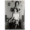 Erotic Study: 2 Slim Dark-Haired Females Pose Together (Vintage Photo GDR 1980s)