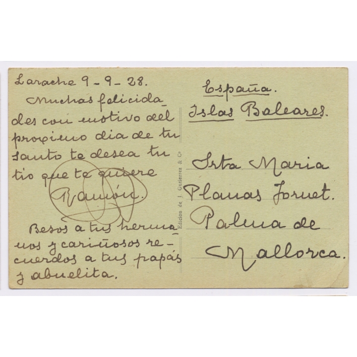 Larache / Morocco: Emabarque de Licenciados / Embarkation of Soldiers (Vintage PC 1928)