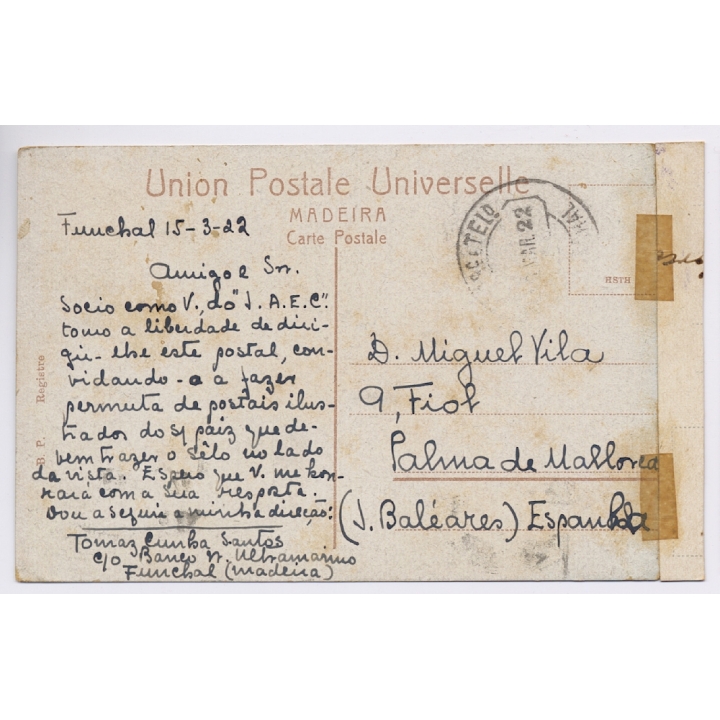 Funchal / Madeira: Plage / Beach - Fisherboats (Vintage PC 1922)