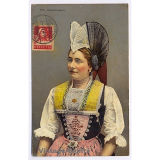 Switzerland: Appenzellerin in Festtracht (Vintage PC 1915)