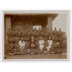 Royal Visit in Congo Belge 1928: Head Of Mission, Priests & Indigenous (Vintage Photo)