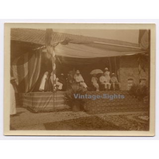Royal Visit in Congo Belge 1928: Official Delegation during a Ceremony (Vintage Photo)