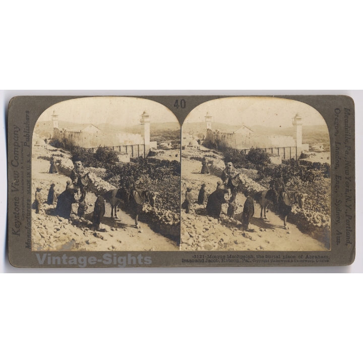 Hebron / Palestine: Mosque Macpelah (Vintage Stereoscopic Photo ~1900s)