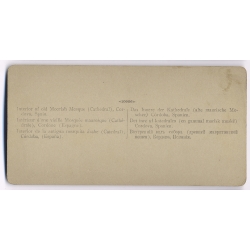 Cordoba / Spain: Arches & Columns in Old Moorish Mosque (Vintage Stereoscopic Photo 1908)