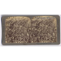 Norway: Christiana's Largest Market (Vintage Stereoscopic Photo 1900)
