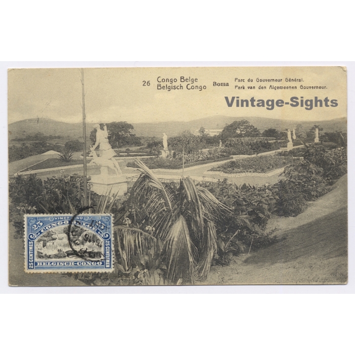 Boma / Congo Belge: Parc du Gouverneur Général (Vintage Postal Stationery ~1920s)
