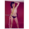 Erotic Study: Slim Topless Female With Feather Boa (Vintage Photo GDR ~1980s)