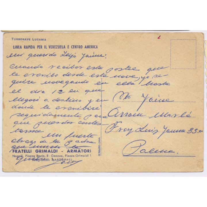 Turbonave Lucania - Transatlantic Steamer (Vintage PC ~1950s)