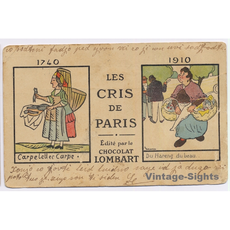 Chocolat Lombart: Les Cris de Paris 1740-1910 (Vintage PC 1911)