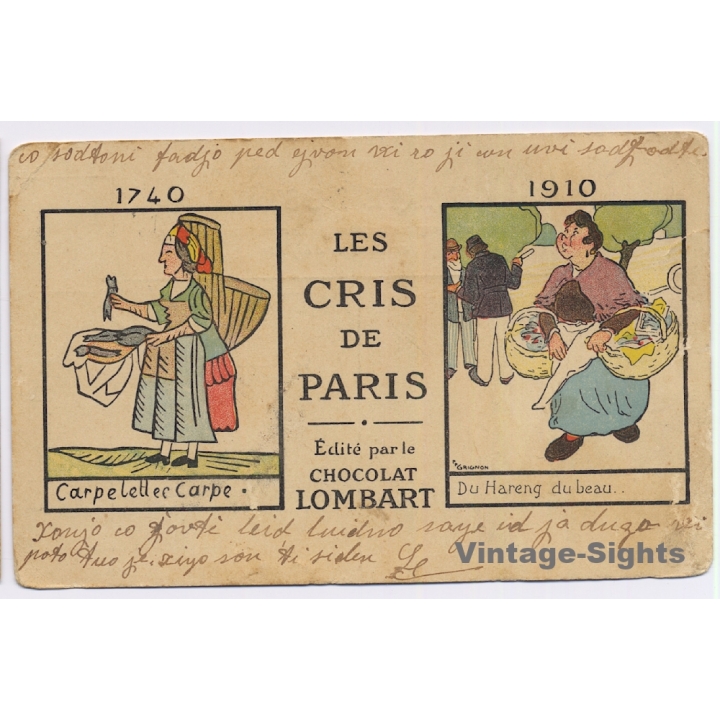Chocolat Lombart: Les Cris de Paris 1740-1910 (Vintage PC 1911)