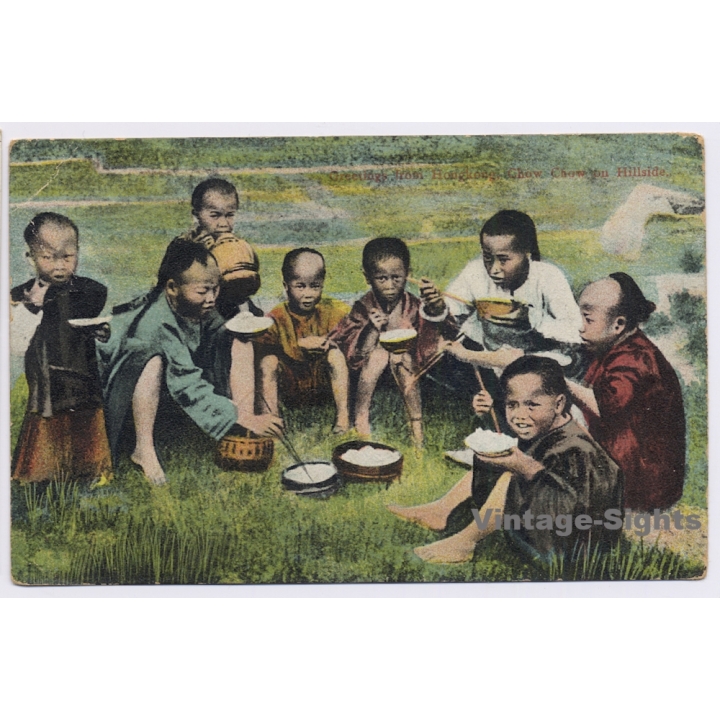 Hongkong / China: Chow Chow On Hillside (Vintage PC 1910)