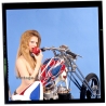 Erotic Study: Racy Blonde Pin-up Girl On Chopper*4 (Vintage Diapositive KORENJAK 1980s)