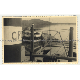 Congo / Africa: Harbor Of Ponthierville (Vintage RPPC B/W ~1920s/1930s)