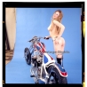 Erotic Study: Racy Blonde Pin-up Girl On Chopper*30 (Vintage Diapositive KORENJAK 1980s)