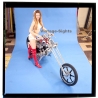 Erotic Study: Racy Blonde Pin-up Girl On Chopper*31 (Vintage Diapositive KORENJAK 1980s)