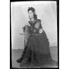 Fashion Study: Elegant Lady In Fancy Black Lace Dress *1 (Vintage Negative 18 X 13CM ~1930s/1940s)